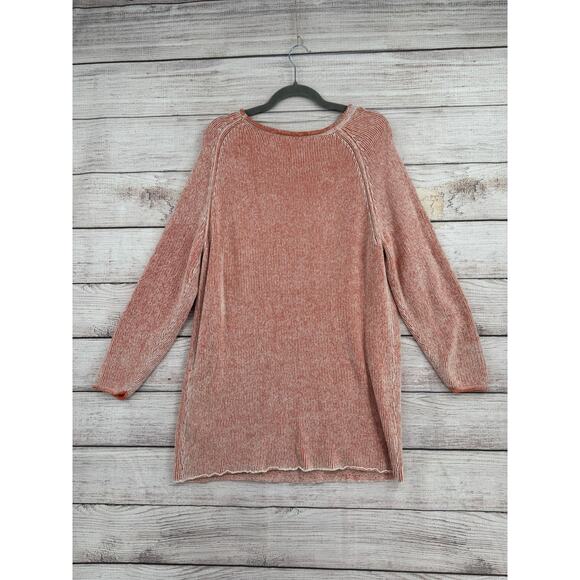 Free People Striped Super Soft Tunic Sweater Womens Small Pink Orange White - Picture 2 of 12